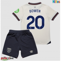 Camiseta West Ham United Jarrod Bowen #20 Visitante Equipación para niños 2025-26 manga corta (+ pantalones cortos)